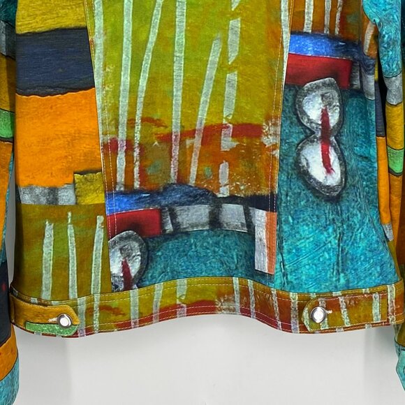 Dolcezza Art Print Vibrant Jacket Sz Small - Picture 5 of 7
